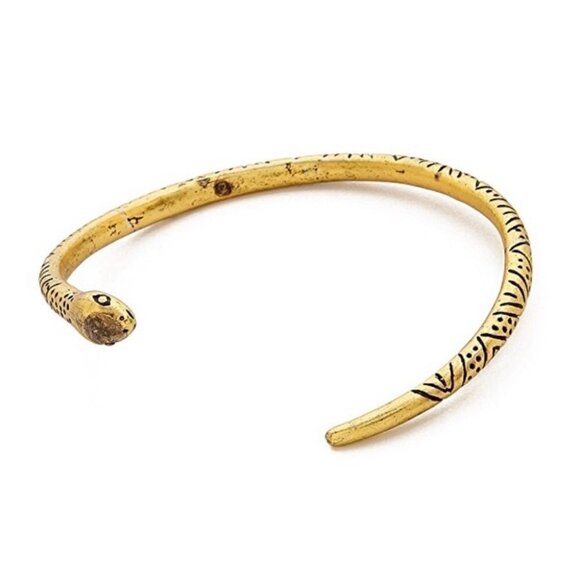 🐮🐮 NWT Madewell Gold Snake Cuff Brass Open End Bracelet - Picture 6 of 8